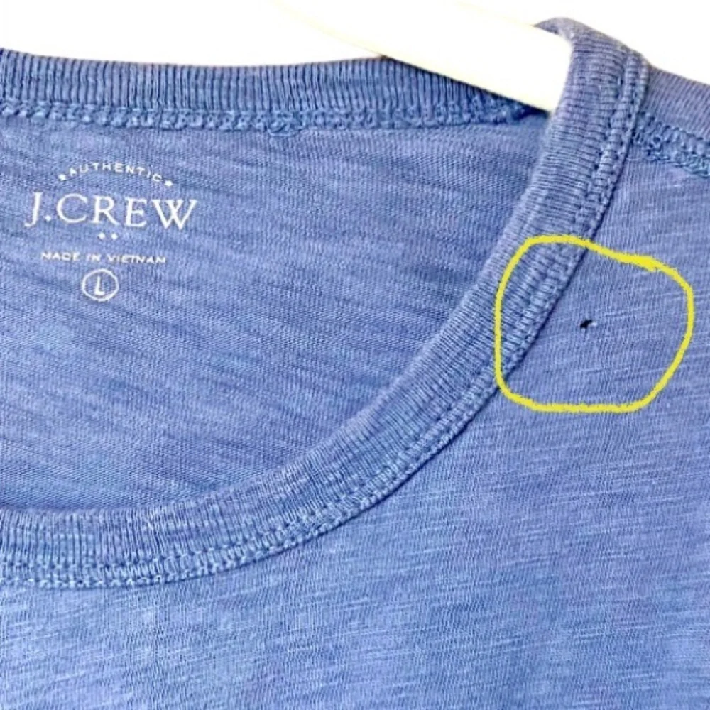 J. Crew blue long-sleeve slub cotton tee l